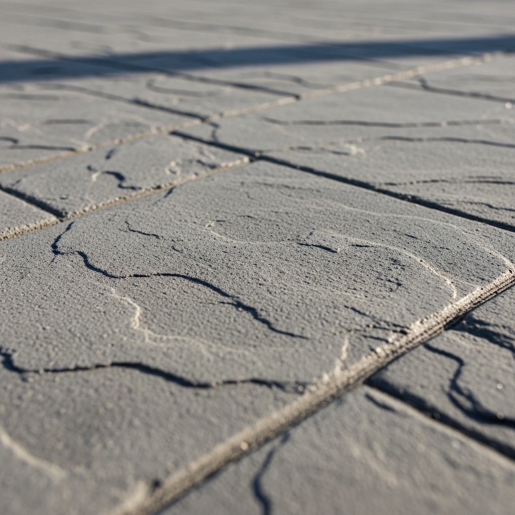 close-up of textured concrete flatwork surface for patio or walkway