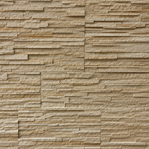 Natural stone wall texture with layered stone design